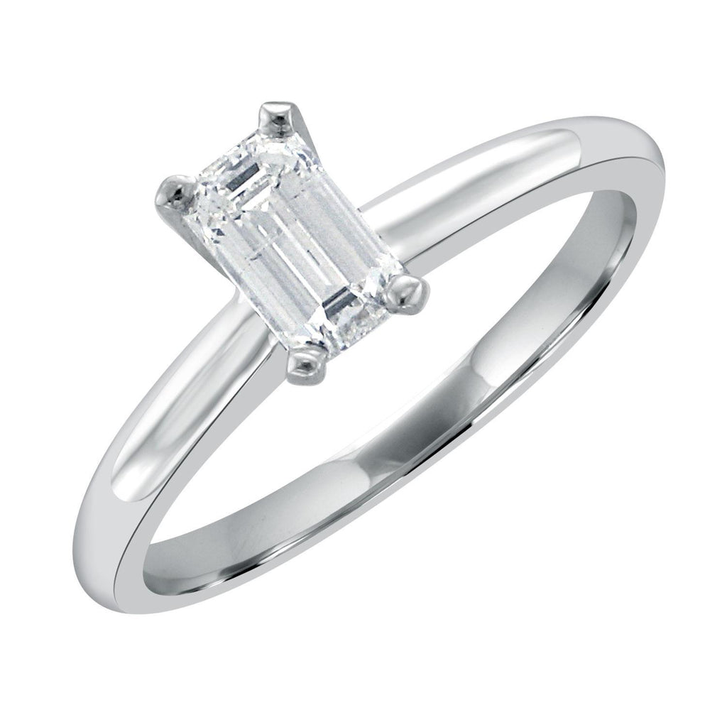 14KT 0.70CT Emerald Cut Diamond Solitaire Ring 4,4.5,5,5.5,6,6.5,7,7.5,8,8.5,9