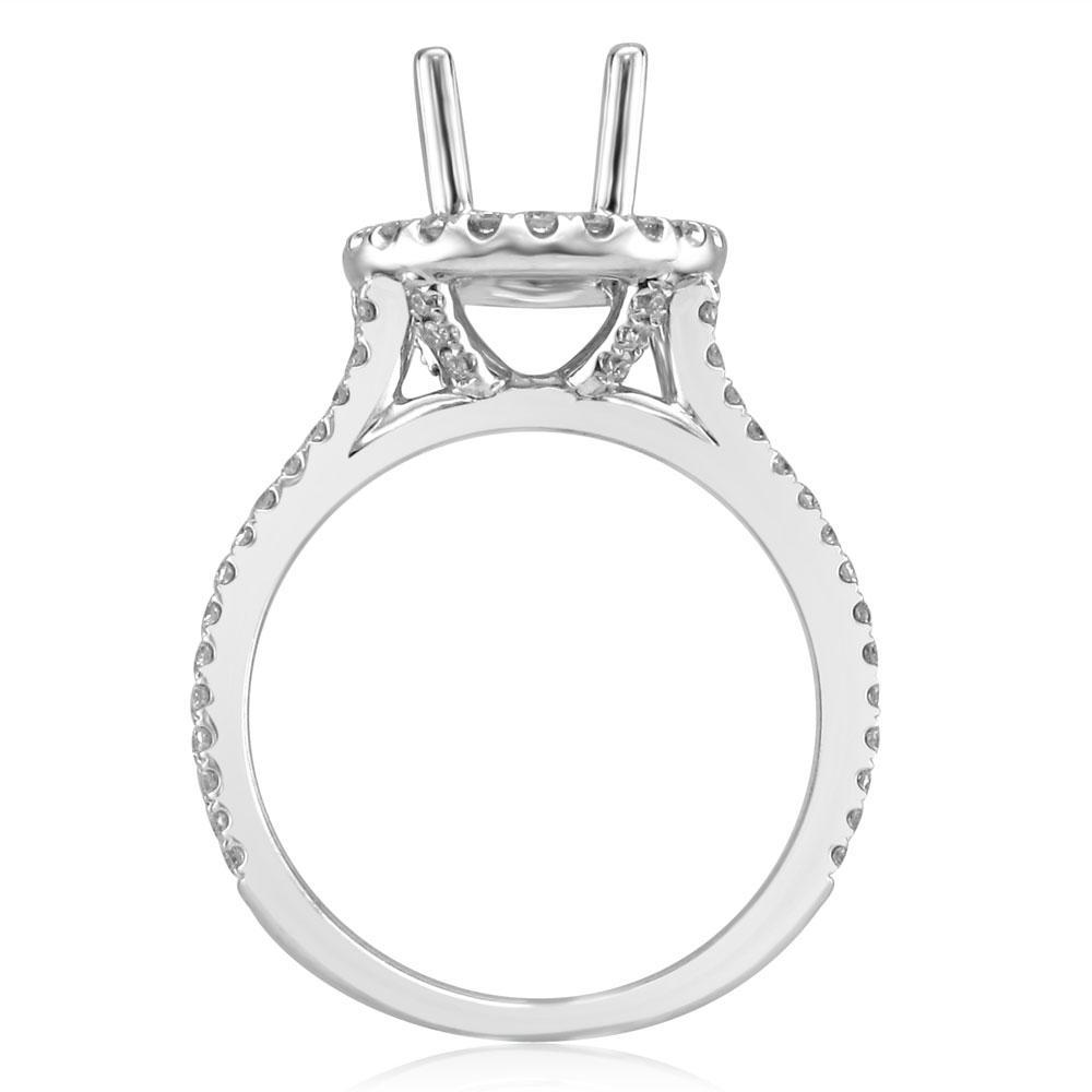 14KT White Gold .86 CTW Diamond Halo Setting for 1-1.25 CT Round 4,4.5,5,5.5,6,6.5,7,7.5,8,8.5,9