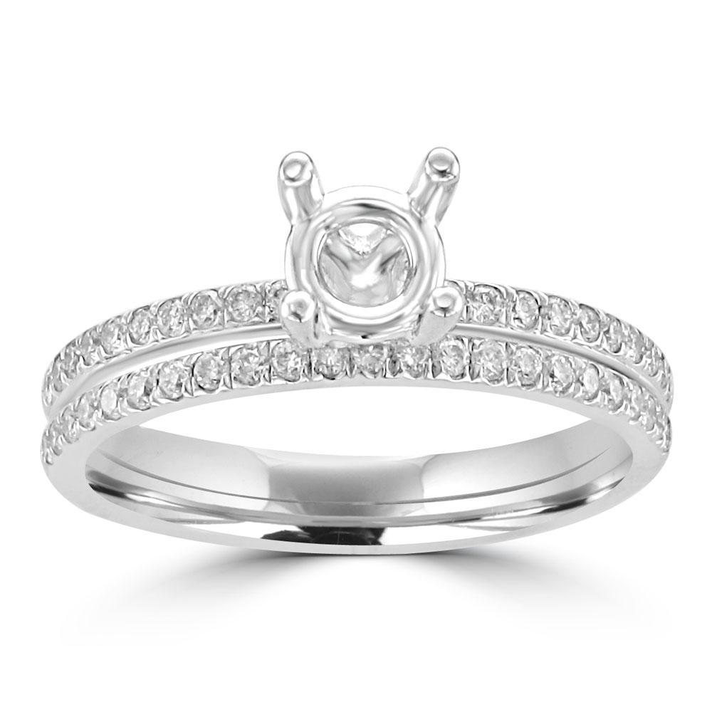 18KT White Gold .35 CTW Round Diamond Bridal Set 4,4.5,5,5.5,6,6.5,7,7.5,8,8.5,9