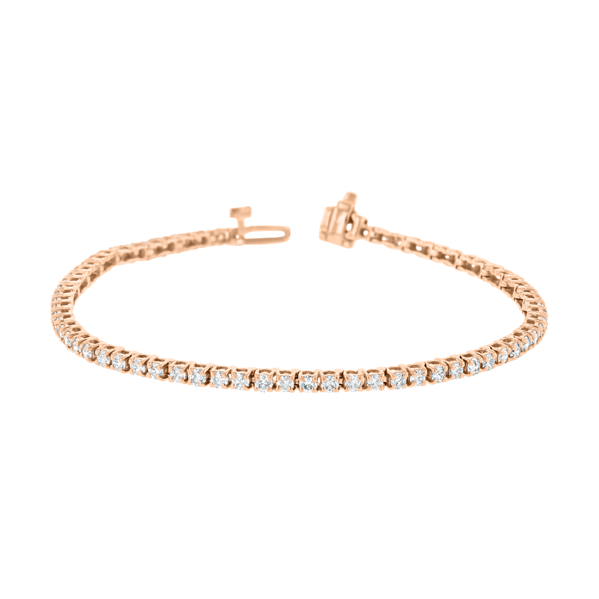 14kt gold heart diamond tennis bracelet | Luna Skye