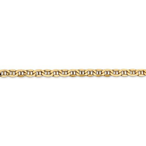 14KT Yellow Gold 4MM Semi Solid Anchor Chain Necklace - 4 Lengths 16 in.,18 in.,20 in.,24 in.