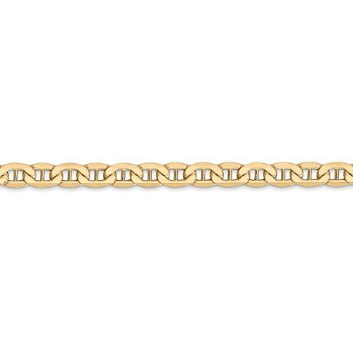 14KT Yellow Gold 4.75MM Semi Solid Anchor Chain Necklace - 3 Lengths 18 Inch,20 Inch,24 Inch