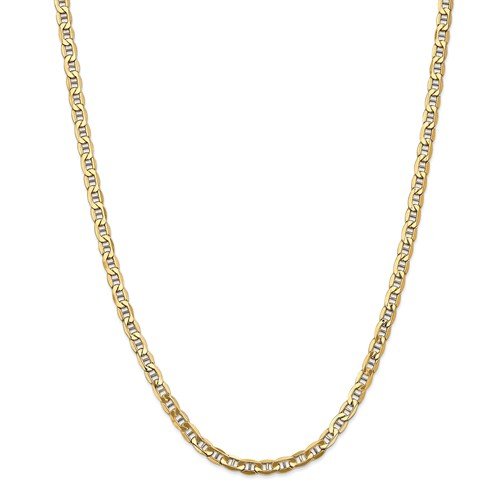 14KT Yellow Gold 4.75MM Semi Solid Anchor Chain Necklace - 3 Lengths 18 Inch,20 Inch,24 Inch