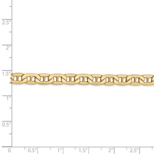 14KT Yellow Gold 5.5MM Semi Solid Anchor Chain Necklace - 3 Lengths 18 Inch,20 Inch,24 Inch