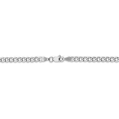 Solid Curb Chain Necklace 14K White Gold 20