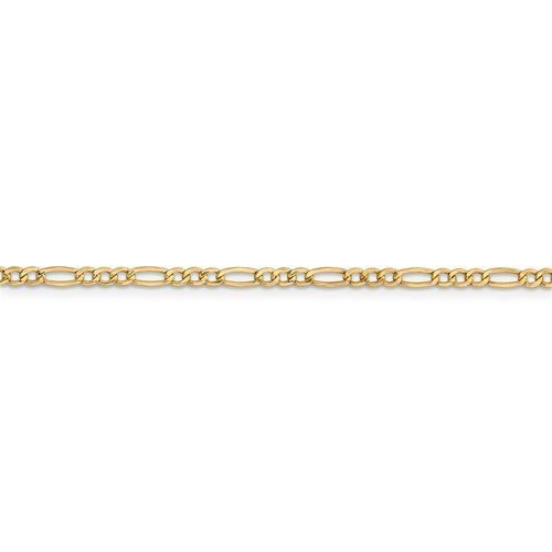 14KT Gold 2.5MM Semi Solid Figaro Chain Necklace - 4 Lengths 16 Inch / Yellow,18 Inch / Yellow,20 Inch / Yellow,24 Inch / Yellow