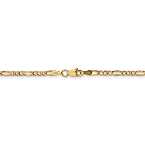 14KT YELLOW GOLD 2.5MM SEMI-SOLID FIGARO 10" ANKLET
