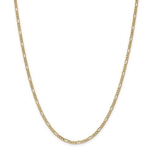 14KT Gold 2.5MM Semi Solid Figaro Chain Necklace - 4 Lengths 16 Inch / White,16 Inch / Yellow,18 Inch / White,18 Inch / Yellow,20 Inch / White,20 Inch / Yellow,24 Inch / White,24 Inch / Yellow