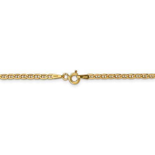 14KT YELLOW GOLD 2.4MM SEMI SOLID ANCHOR CHAIN - 4 LENGTHS 16 Inch,18 Inch,20 Inch,24 Inch