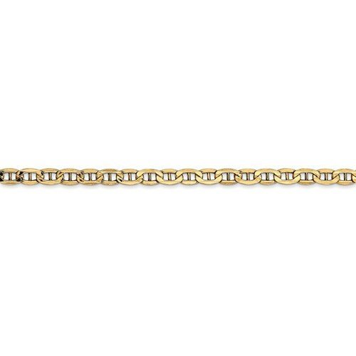 14k Yellow Gold Concave Anchor Chain Bracelet