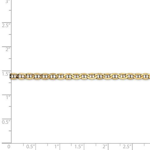 14KT Yellow Gold 3.2MM Semi-Solid Anchor Link Anklet