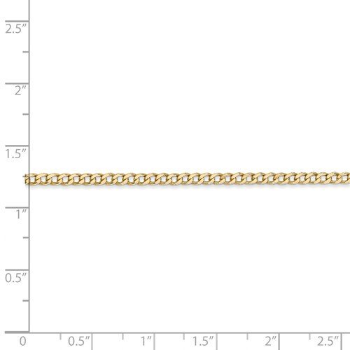 14KT YELLOW GOLD 2.2MM SEMI-SOLID CURB LINK ANKLET