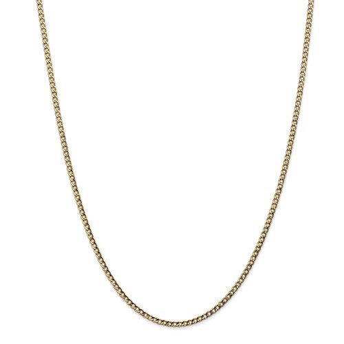 14KT Gold 2.5MM Semi Solid Curb Chain Necklace - 4 Lengths 18 Inch / White,18 Inch / Yellow,24 Inch / White,24 Inch / Yellow,16 Inch / White,16 Inch / Yellow,20 Inch / White,20 Inch / Yellow