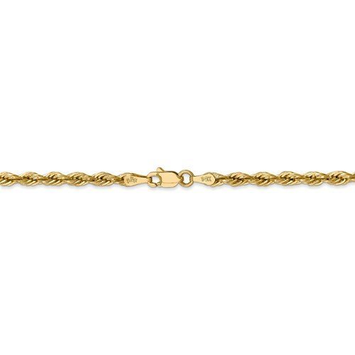 14KT YELLOW GOLD 3MM ROPE CHAIN BRACELET- 2 LENGTHS AVAILABLE 7 Inch,8 Inch