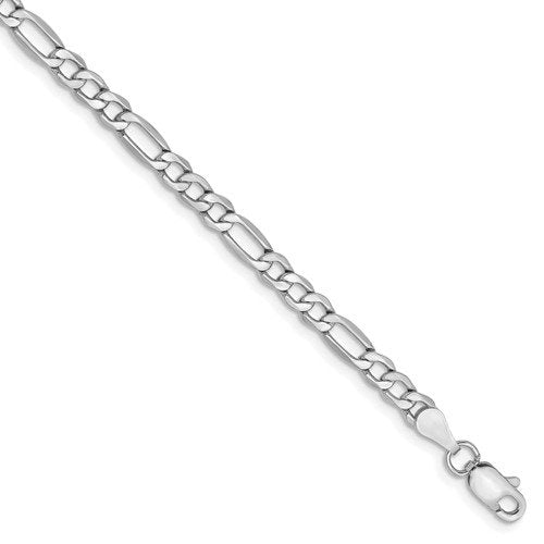 14KT GOLD 3.5MM SEMI SOLID FIGARO CHAIN BRACELET-3 LENGTHS & 2 COLORS 7 Inch / White,7 Inch / Yellow,8 Inch / White,8 Inch / Yellow,9 Inch / White,9 Inch / Yellow