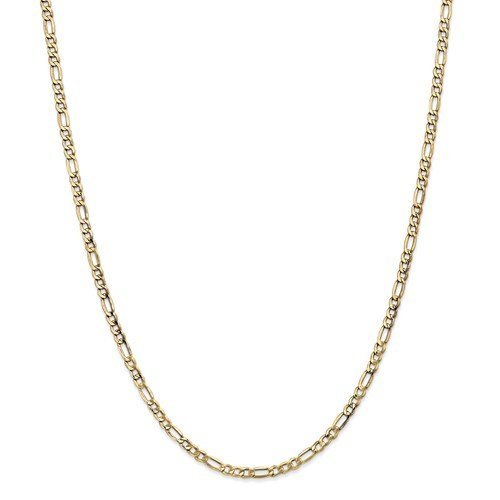 14KT Gold 3.5MM Semi Solid Figaro Chain Necklace - 4 Lengths 16 Inch / Yellow,18 Inch / Yellow,20 Inch / Yellow,24 Inch / Yellow