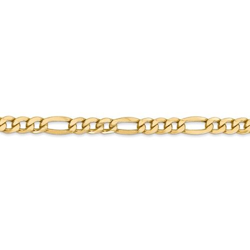 14KT GOLD 5.75MM SEMI SOLID FIGARO CHAIN NECKLACE - 4 LENGTHS & 2 COLORS 16 Inch / White,16 Inch / Yellow,18 Inch / White,18 Inch / Yellow,20 Inch / White,20 Inch / Yellow,24 Inch / White,24 Inch / Yellow