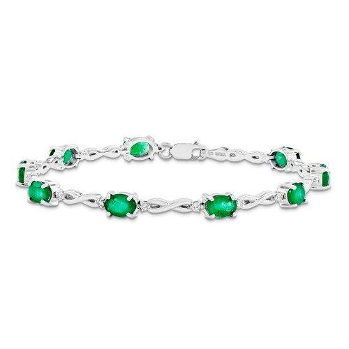 14KT Gold 4.50 CTW Emerald & .27 CTW Diamond Infinity Bracelet White