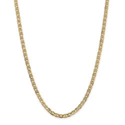 14KT GOLD 4.5MM CONCAVE ANCHOR CHAIN NECKLACE - 3 LENGTHS & 2 COLORS 18 Inch / Yellow,20 Inch / Yellow,24 Inch / Yellow
