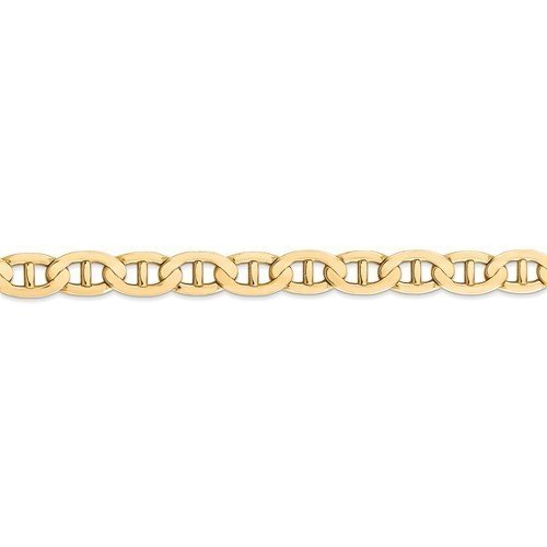 14KT YELLOW GOLD 7MM SOLID CONCAVE ANCHOR CHAIN NECKLACE - 5 LENGTHS 18 Inch,20 Inch,22 Inch,24 Inch,26 Inch