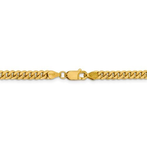14KT YELLOW GOLD 5MM SEMI SOLID MIAMI CUBAN CHAIN - 5 LENGTHS 18 Inch,20 Inch,22 Inch,24 Inch,26 Inch