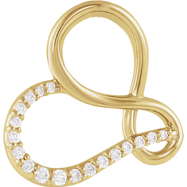 14KT Gold .07 CTW Diamond Infinity-Inspired Heart Pendant White,Rose,Yellow