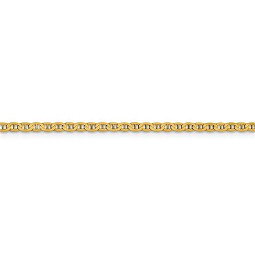 14KT Yellow Gold 2.4MM Flat Anchor Chain Necklace 16 Inch,18 Inch,20 Inch,24 Inch