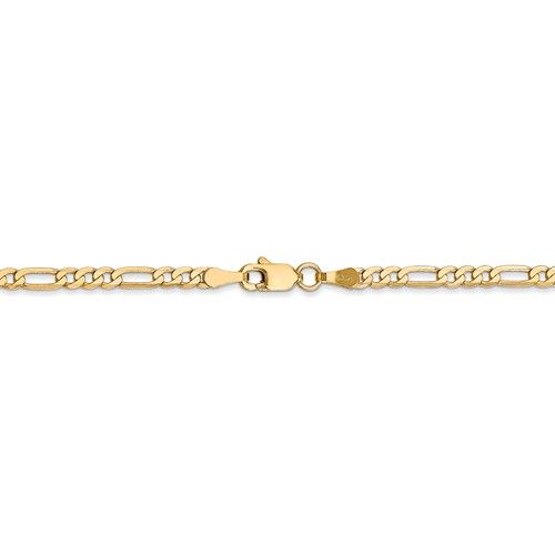 14KT Gold 2.75MM Flat Figaro Chain Necklace - 4 Lengths 16 Inch / White,16 Inch / Yellow,18 Inch / White,18 Inch / Yellow,20 Inch / White,20 Inch / Yellow,24 Inch / White,24 Inch / Yellow