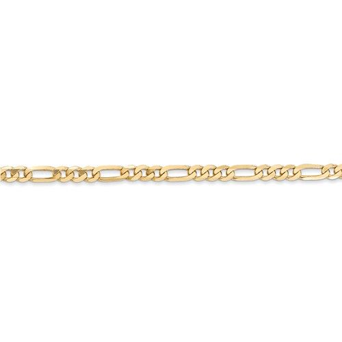 14KT GOLD 3MM FLAT FIGARO CHAIN NECKLACE - 4 LENGTHS & 2 COLORS 16 Inch / White,16 Inch / Yellow,18 Inch / White,18 Inch / Yellow,20 Inch / White,20 Inch / Yellow,24 Inch / White,24 Inch / Yellow