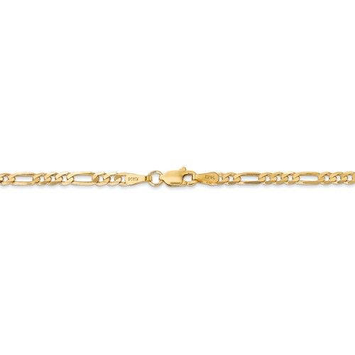 14KT GOLD 3MM FLAT FIGARO CHAIN NECKLACE - 4 LENGTHS & 2 COLORS 16 Inch / White,16 Inch / Yellow,18 Inch / White,18 Inch / Yellow,20 Inch / White,20 Inch / Yellow,24 Inch / White,24 Inch / Yellow
