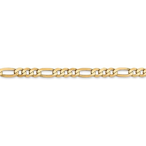14KT Gold 4MM Flat Figaro Chain Necklace - 4 Lengths 16 Inch / Yellow,18 Inch / Yellow,20 Inch / Yellow,24 Inch / Yellow