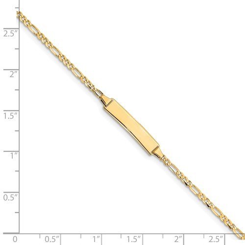14KT Yellow Gold Children's ID Bracelet-3 Lengths 5.5 Inch,6 Inch,7 Inch