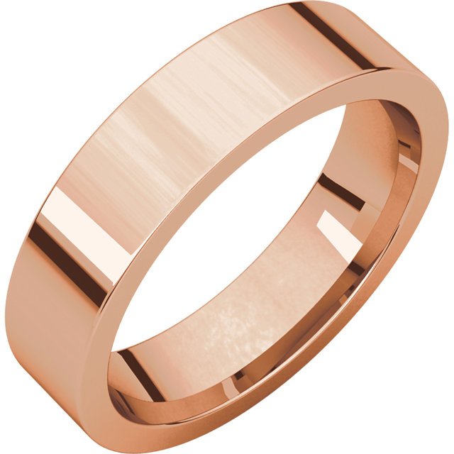 Women's 14KT Gold 5MM Flat Comfort Wedding Band 4 / Rose,4.5 / Rose,5 / Rose,5.5 / Rose,6 / Rose,6.5 / Rose,7 / Rose,7.5 / Rose,8 / Rose,8.5 / Rose,9 / Rose