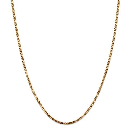 14KT GOLD 2.5MM FRANCO CHAIN NECKLACE - 4 LENGTHS & 2 COLORS 16 Inch / Yellow,16 Inch / White,18 Inch / Yellow,18 Inch / White,20 Inch / Yellow,20 Inch / White,24 Inch / Yellow,24 Inch / White