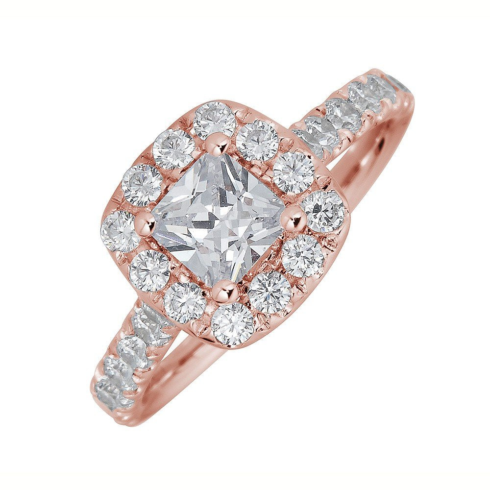 5.5 Ctw Solitaire Princess-Cut Engagement Ring in 18K Gold