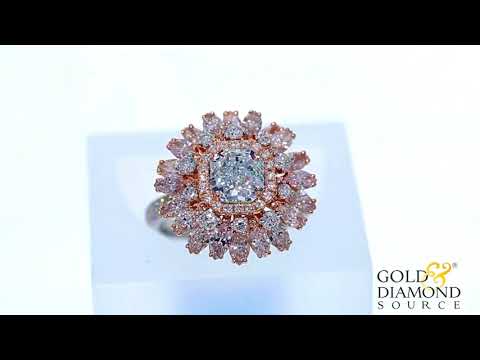 18KT Fancy White and Pink Center Diamond Ring