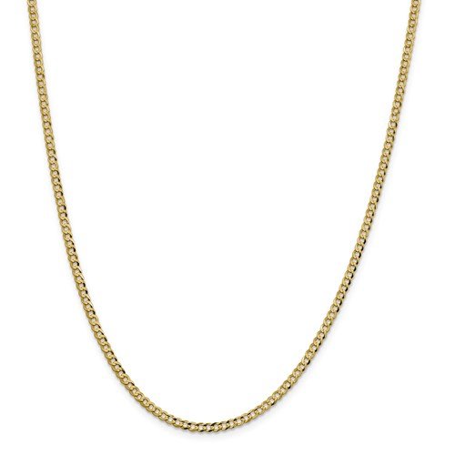 14KT Yellow Gold 3.1MM Lightweight Flat Miami Cuban Chain - 4 Lengths 16 Inch,18 Inch,20 Inch,24 Inch