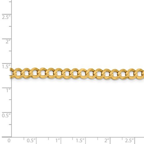 14KT YELLOW GOLD 5.9MM LIGHTWEIGHT FLAT CUBAN BRACELET-2 Lengths 7 Inch,8 Inch
