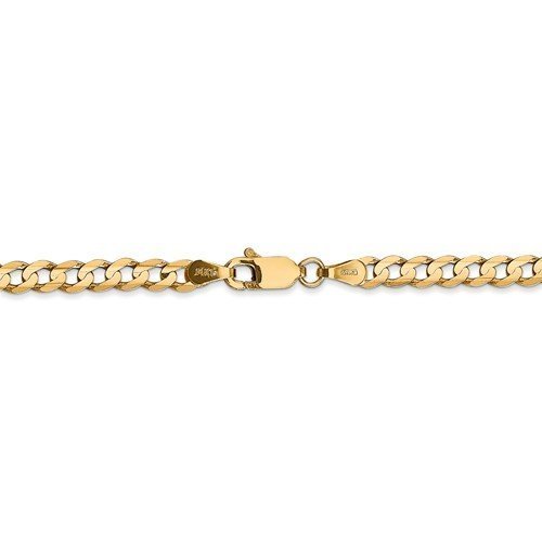 14KT Yellow Gold 3.8MM Concave Open Curb Chain - 5 Lengths 16 Inch,18 Inch,20 Inch,22 Inch,24 Inch