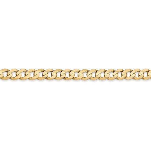 14KT Yellow Gold 4.5MM Concave Open Curb Chain - 6 Lengths 16 Inch,18 Inch,20 Inch,22 Inch,24 Inch,26 Inch