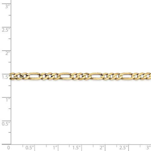 14KT Yellow Gold 4MM Concave Open Figaro Chain Necklace - 5 Lengths 16 Inch,18 Inch,20 Inch,24 Inch,30 Inch