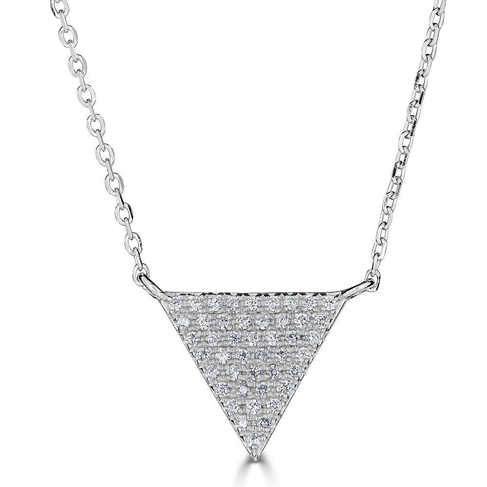 Emilique 14KT Gold .15 CTW Diamond Triangle Necklace White