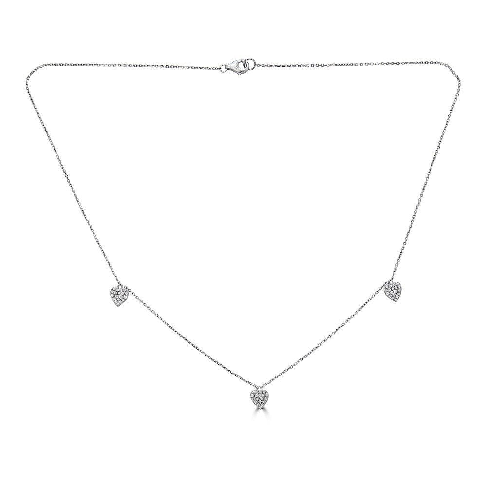 Emilique 14KT Gold .24 CTW Diamond Pave Heart Necklace White