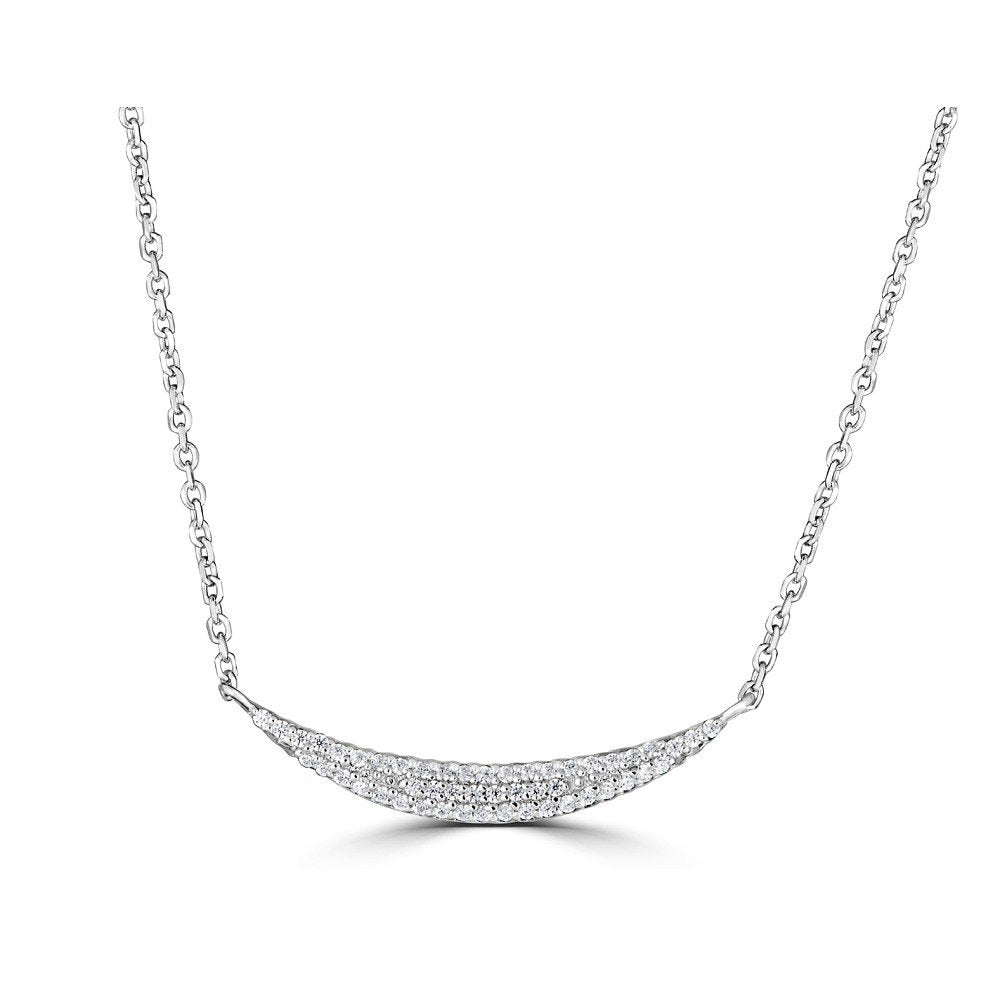 Emilique 14KT Gold 0.12 CTW Diamond Curved Bar Necklace White