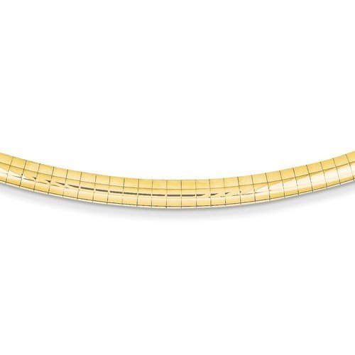 14KT YELLOW GOLD 4MM OMEGA NECKLACE - 2 LENGTHS 16 Inch,18 Inch