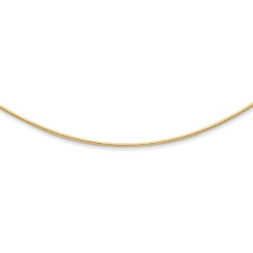 14KT Gold 1.4mm Round Omega Necklace - 16 Inches Yellow