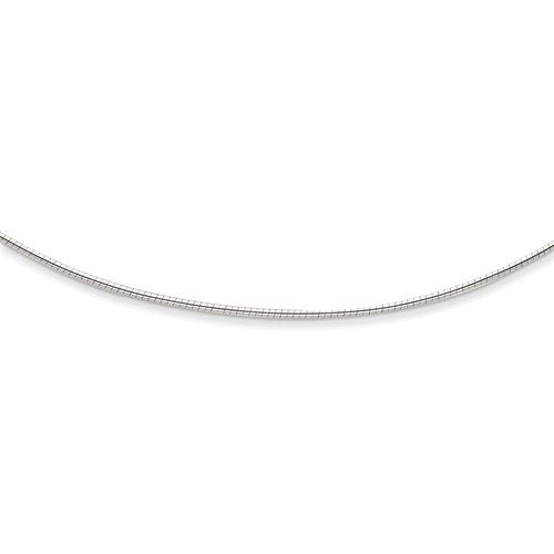 14KT Gold 1.4mm Round Omega Necklace - 16 Inches White
