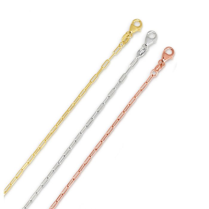 14KT GOLD 1.5MM PAPERCLIP CHAIN NECKLACE-VARIOUS LENGTHS & COLORS 16 / White,16 / Yellow,16 / Rose,18 / White,18 / Yellow,18 / Rose,20 / White,20 / Yellow,20 / Rose,24 / White,24 / Yellow,24 / Rose