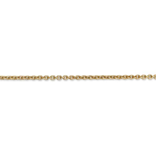 14KT Gold 2.2MM Cable Chain Necklace - 4 Lengths 16 Inch / Yellow,18 Inch / Yellow,20 Inch / Yellow,24 Inch / Yellow