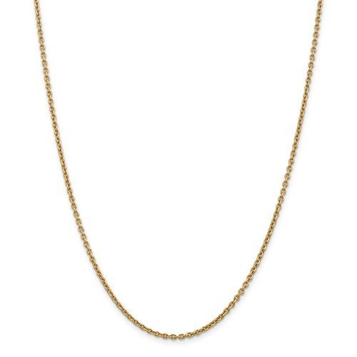 14KT Gold 2.2MM Cable Chain Necklace - 4 Lengths 16 Inch / White,16 Inch / Yellow,18 Inch / White,18 Inch / Yellow,20 Inch / White,20 Inch / Yellow,24 Inch / White,24 Inch / Yellow
